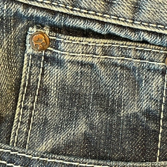 Very Rare Authentic Affliction Denim Killer Jeans Skeleton/Reaper Graphics Size - Picture 5 of 12